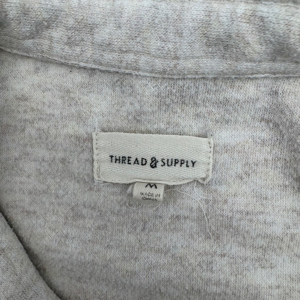 Thread & Supply Oatmeal Knit Button Down Shacket Shirt Jacket Medium Lewis Top - Picture 4 of 6